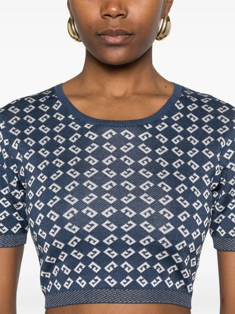 Givenchy monogram 72-jacquard crop top - Blue