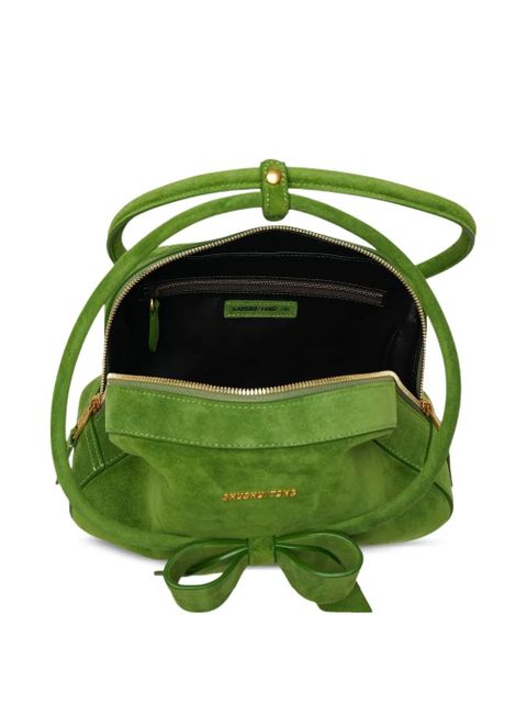 SHUSHU/TONG bow-detail ring-handle shoulder bag - Green