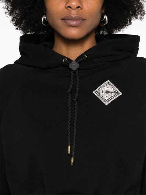 Casablanca embellished cropped hoodie - Black