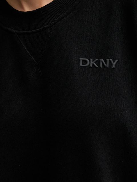Dkny bluza bawełniana damska kolor czarny gładka DP5T1406