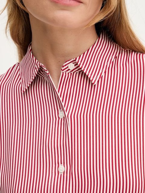 Tommy Hilfiger koszula damska kolor czerwony relaxed z kołnierzykiem klasycznym WW0WW45883