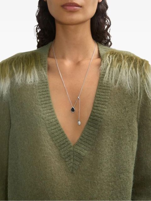 Burberry onyx-shield pendant necklace - Black