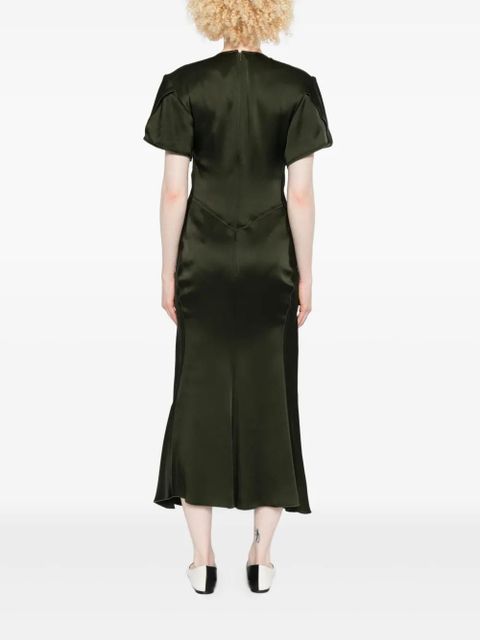 Victoria Beckham twisted V-neck midi dress - Green