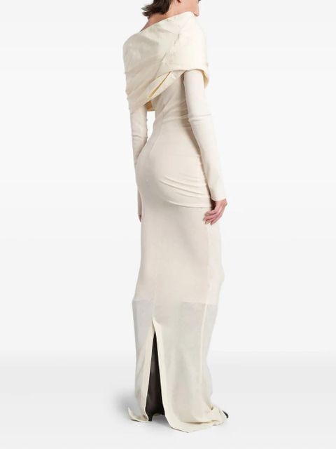 ENTIRE STUDIOS draped cowl-neck maxi dress - White