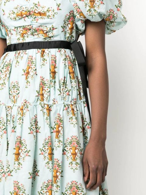 Agua By Agua Bendita floral-print midi dress - Blue