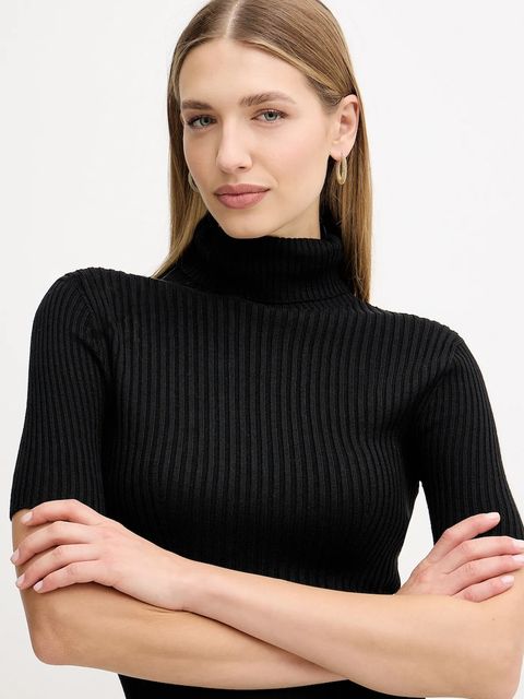 Guess sukienka z dodatkiem wełny JULIA kolor czarny mini dopasowana W5BK78 Z3OW2