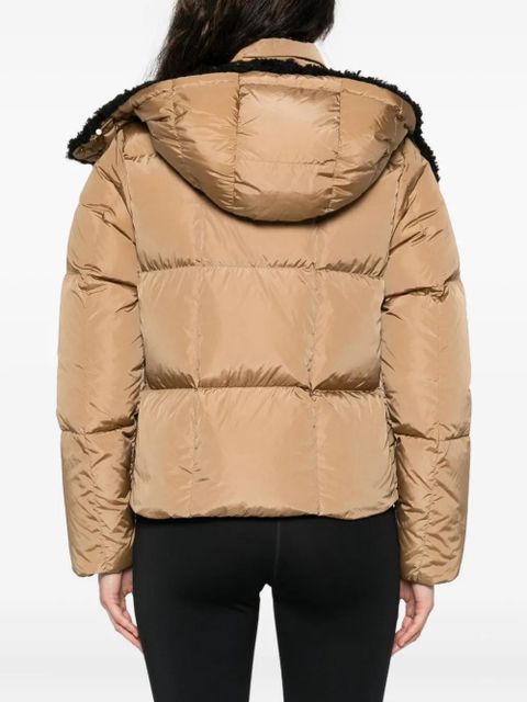Moncler faux-fur collar zip-up coat - Neutrals