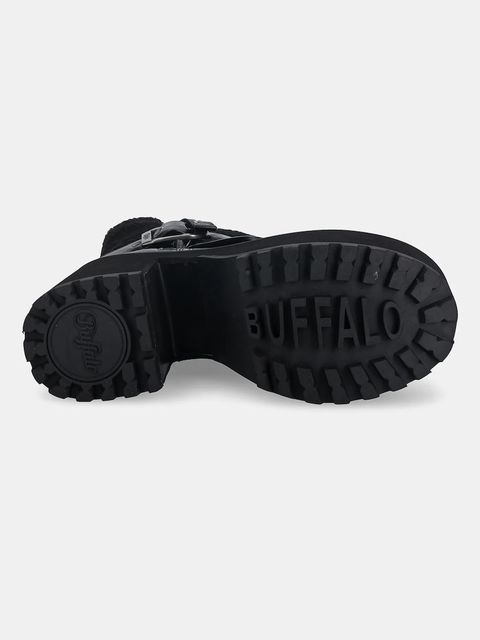 Buffalo botki Killah Fold Boot Warm damskie kolor czarny na słupku 1220081-BLK
