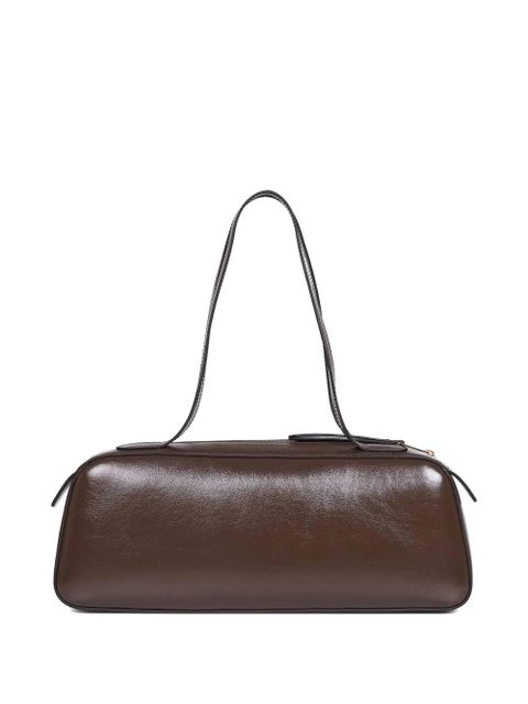 KHAITE Simona crackle patent elongated tote bag - Brown - zdjęcie produktu nr 2