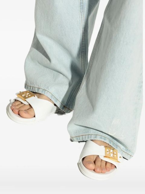 Tory Burch buckle slides - White