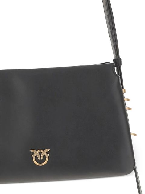 PINKO logo-detail calfskin crossbody bag - Black