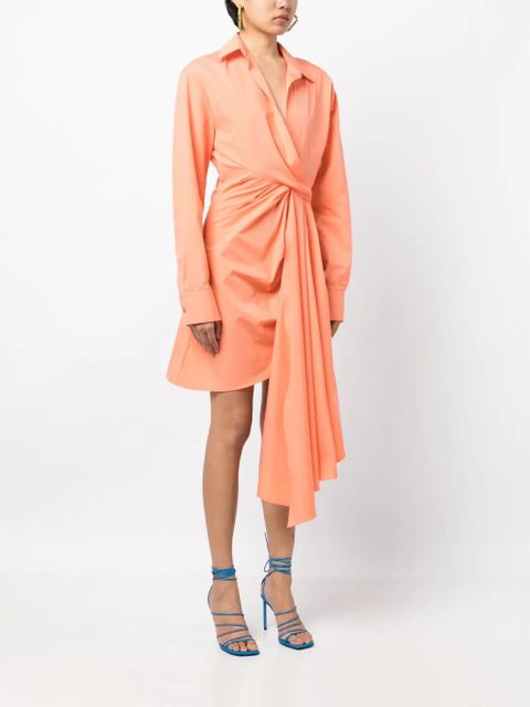 Off-White Bow Tie wrap dress - Orange