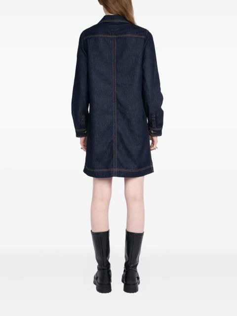 Zadig&Voltaire Remacha lace-up pocket mini dress - Blue