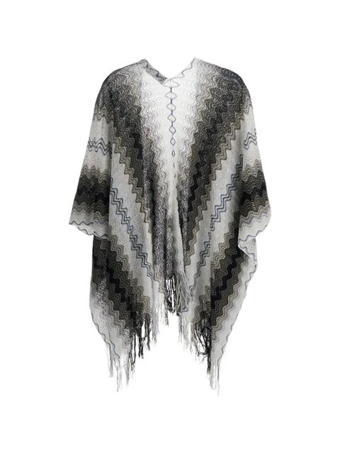 Missoni chevron fringed poncho - Black - zdjęcie produktu nr 2