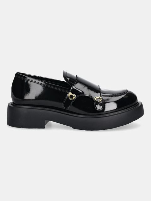 Love Moschino mokasyny skórzane damskie kolor czarny na platformie JA10104G1NIH0000 - zdjęcie produktu nr 2