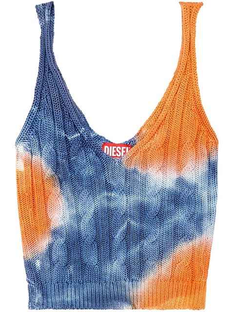 Diesel M-Mila cable-knit crop top - Blue - zdjęcie produktu nr 1