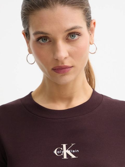 Calvin Klein Jeans t-shirt damski kolor brązowy LV047AB802