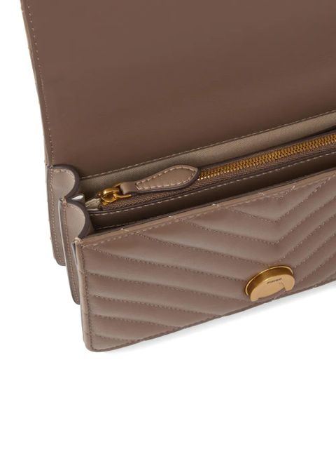 PINKO mini Love Bag One chevron shoulder bag - Brown