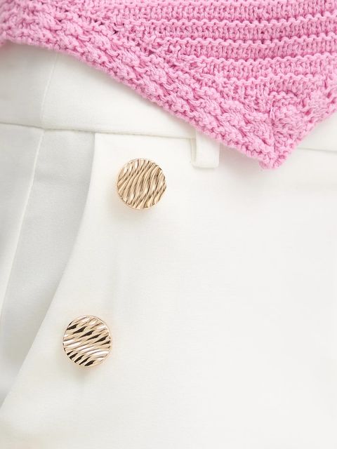 Morgan spodnie damskie kolor biały fason cygaretki medium waist PKY.F