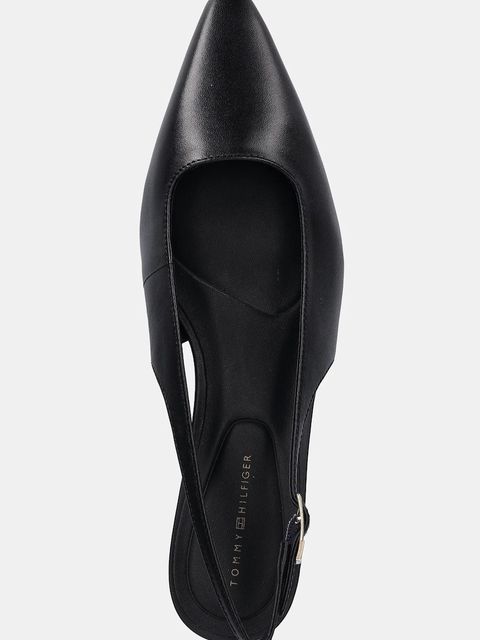 Tommy Hilfiger szpilki skórzane TH BUCKLE SLINGBACK LOW PUMP kolor czarny FW0FW09009 - zdjęcie produktu nr 2