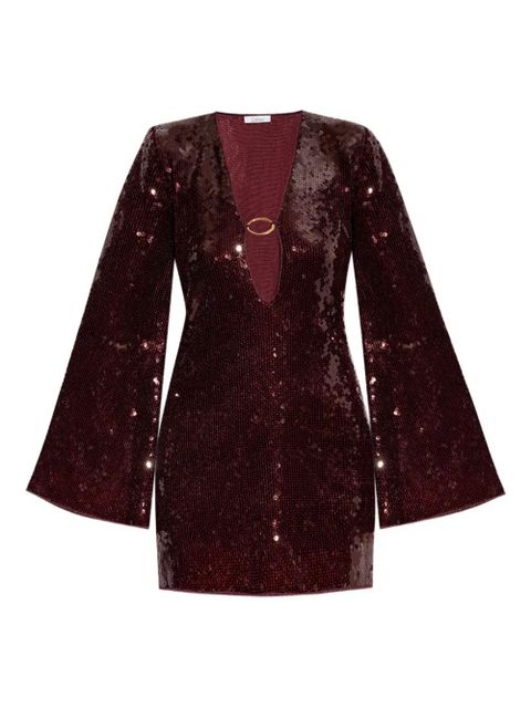 Oséree sequin-embellished deep-V mini dress - Red - zdjęcie produktu nr 1
