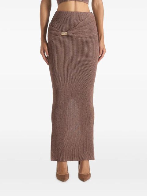 Manière De Voir Amy hardware-detail knit taupe maxi skirt - Neutrals - zdjęcie produktu nr 1