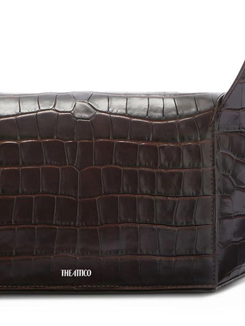 The Attico 7/7 crocodile-effect shoulder bag - Brown - zdjęcie produktu nr 2