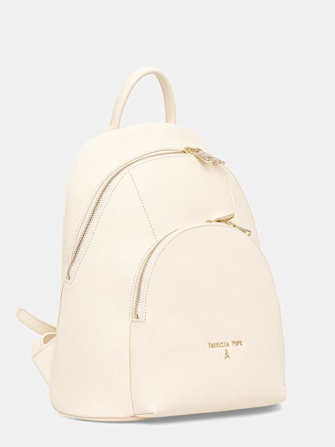 Patrizia Pepe plecak skórzany damski kolor beżowy mały gładki 8B0325 L001 - zdjęcie produktu nr 2