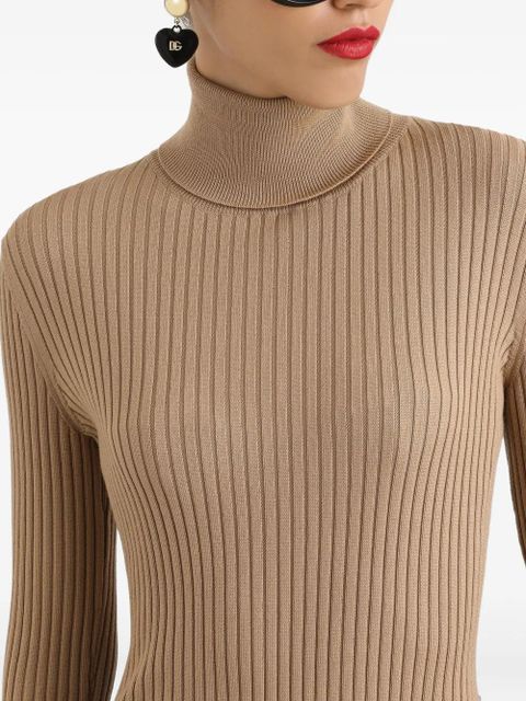 Dolce & Gabbana ribbed turtleneck sweater - Neutrals