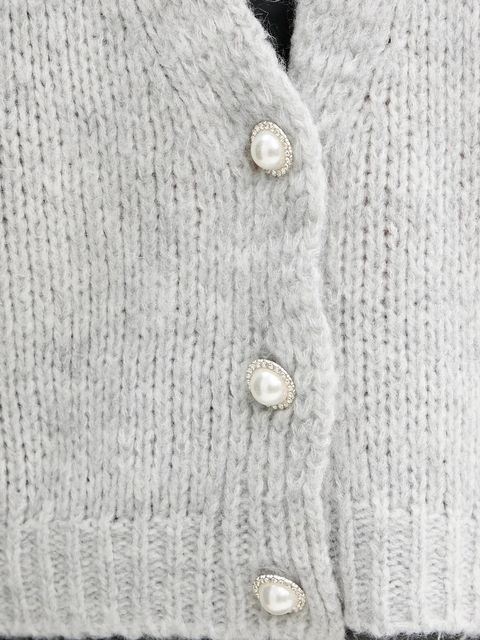 Haveone kardigan z domieszką wełny damski kolor szary lekki JIT-P021