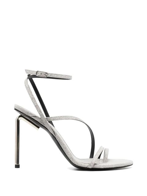 Off-White glitter heeled sandals - Silver - zdjęcie produktu nr 1