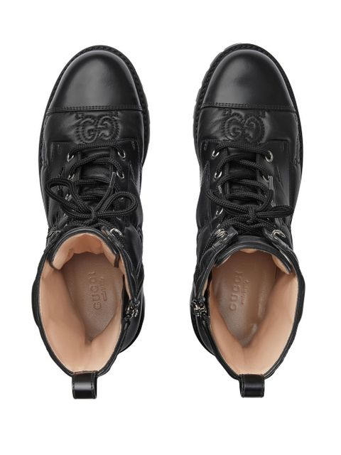 Gucci 60mm GG-matelassé leather boots - Black