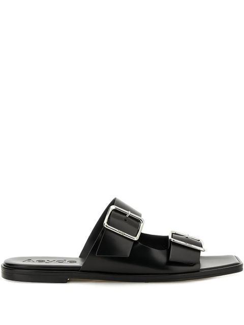 Aeyde Tonya double-buckle leather sandals - Black - zdjęcie produktu nr 1