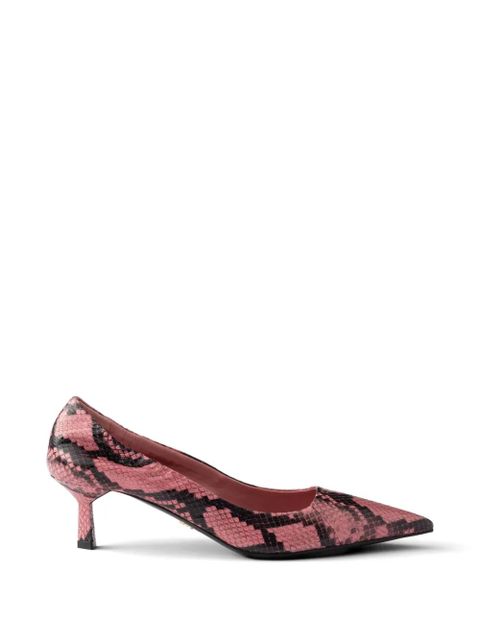 Prada printed Ayers leather pumps - Pink - zdjęcie produktu nr 1