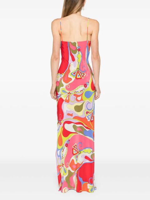 PUCCI Orchidee-print dress - Red