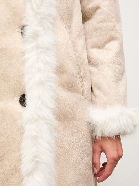 Answear.LAB płaszcz dwustronny kolor beżowy