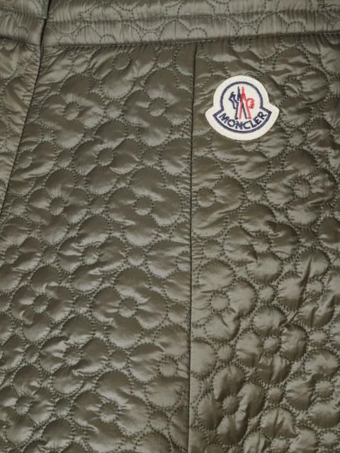 Moncler floral-quilted mini skirt - Green
