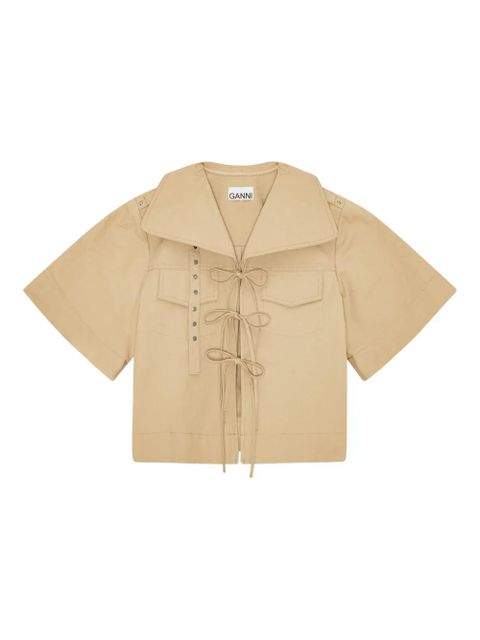 GANNI tie-fastening shirt - Neutrals - zdjęcie produktu nr 1