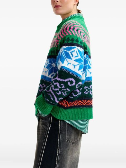 Essentiel Antwerp geometric-pattern sweater - Green