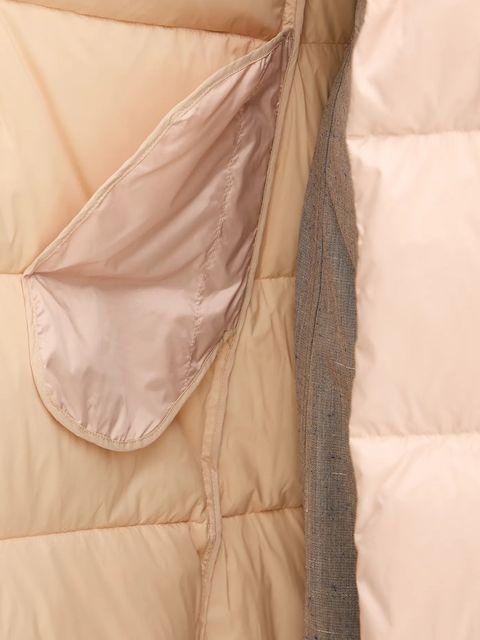 Twinset kurtka puchowa kolor beżowy zimowa 252TT2050