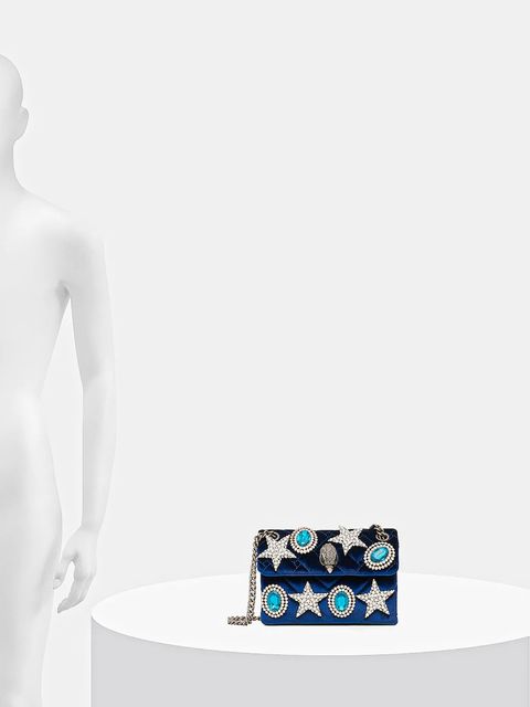 Kurt Geiger London torebka welurowa VELVET MINI KENSINGTON kolor granatowy 5018780789