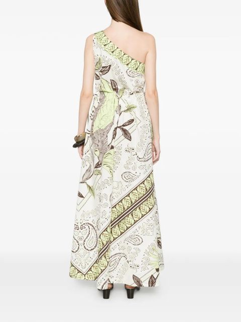 Tory Burch bird-print midi dress - White