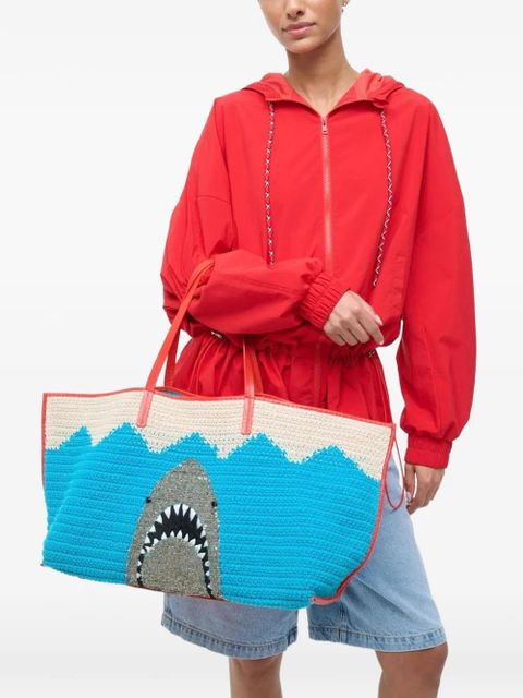 STAUD sequin-embellished crochet tote bag - Blue - zdjęcie produktu nr 2