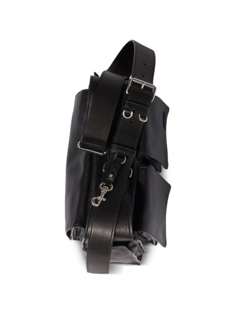 Miu Miu flap-pockets leather shoulder bag - Black