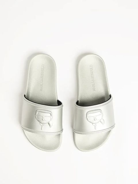 Karl Lagerfeld klapki KONDO 2.0 damskie kolor srebrny KL80919M - zdjęcie produktu nr 2