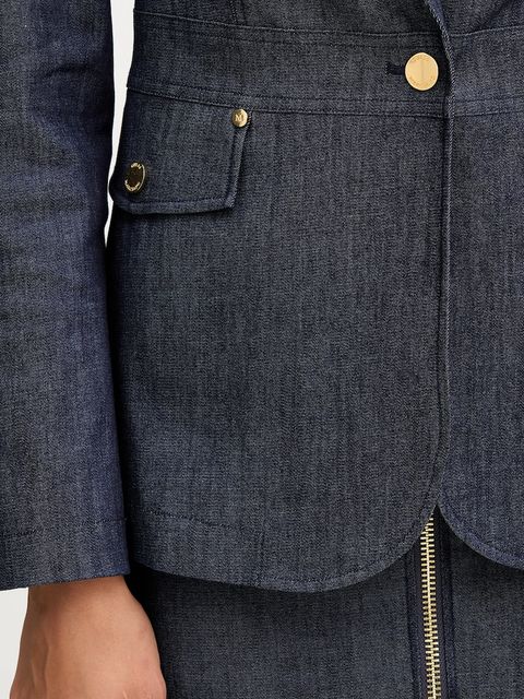 Marciano by Guess marynarka jeansowa kolor granatowy jednorzędowa gładka 5YPN22 7457A - zdjęcie produktu nr 2