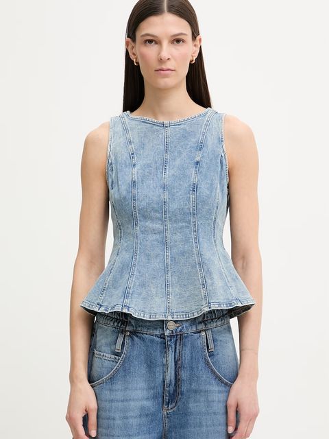 Levi's bluzka damska jeansowa PEPLUM SEAMED DENIM - zdjęcie produktu nr 2