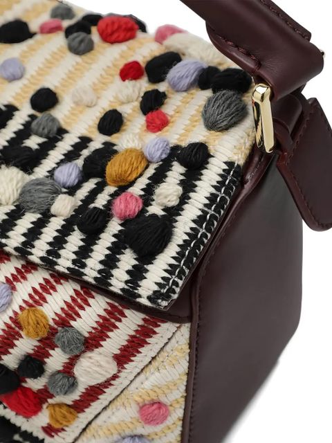 LOEWE small Puzzle striped tote bag - Neutrals