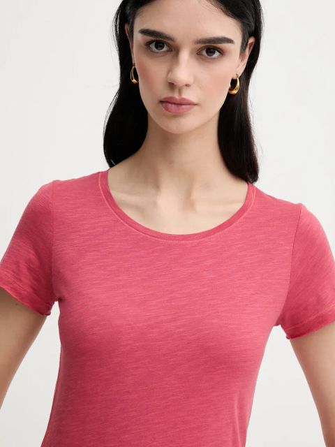 Sisley t-shirt damski kolor różowy