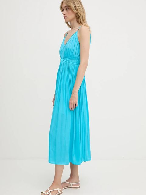 Morgan sukienka kolor turkusowy midi rozkloszowana ROIYA - zdjęcie produktu nr 2
